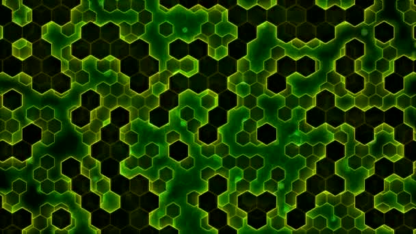 Scrolling Hexagon Background Animation - Loop Green — Stock Video