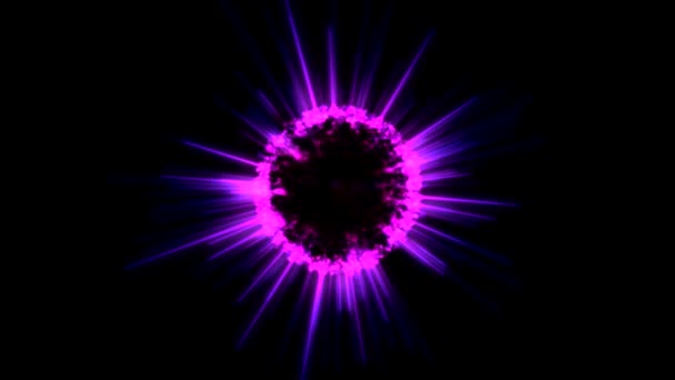 抽象的旋转发光球动画-环紫色 — 图库视频影像