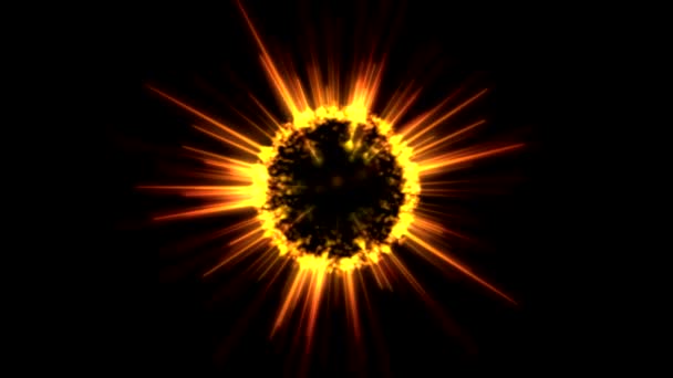 Animation de sphères brillantes rotatives abstraites - Boucle jaune 