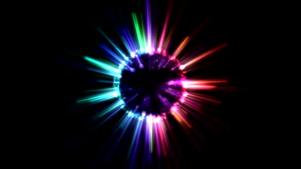 Animation de sphère brillante rotative abstraite - Boucle arc-en-ciel 