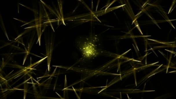 Animation abstraite des rayons de lumière tournante - Boucle dorée 