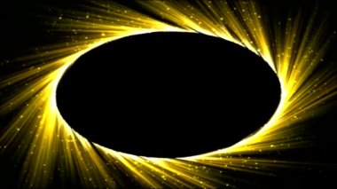 Parlak Oval ışık Ray animasyon - döngü sarı