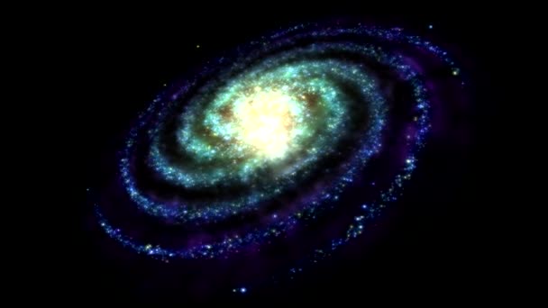 Обертові галактики, Чумацького шляху - петля — стокове відео