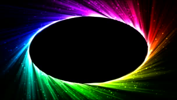 椭圆形的明亮光线动画-循环彩虹 — 图库视频影像