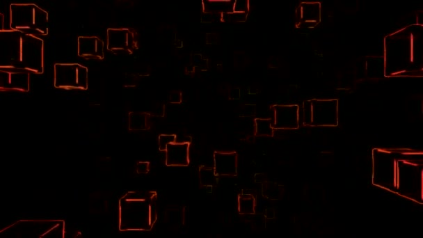 抽象的なスケッチの移動ブロックの背景 - ループ レッド — ストック動画