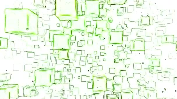 Abstract Moving Blocks Background - Loop Green — Stock Video