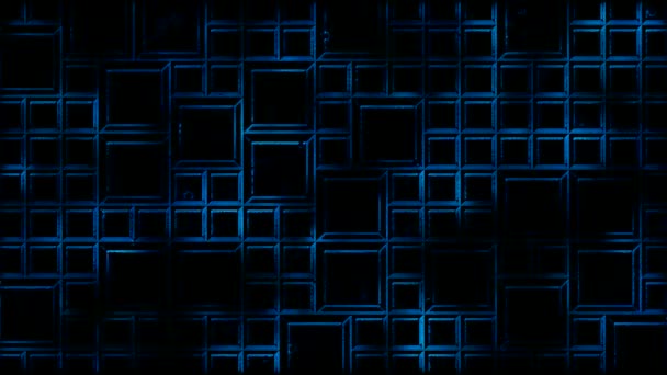 Fondo de baldosas abstracto y animación de luz - Loop Blue — Vídeo de stock