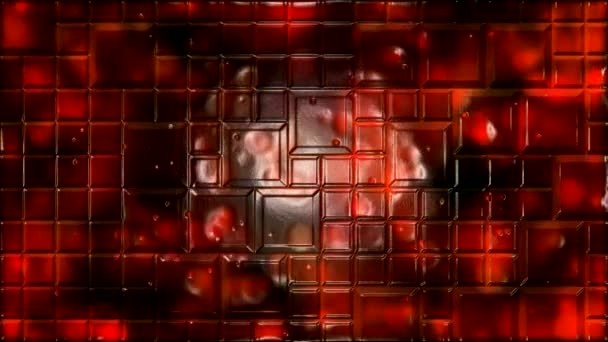 Animación de fondo de baldosas abstracta - Loop Red — Vídeo de stock