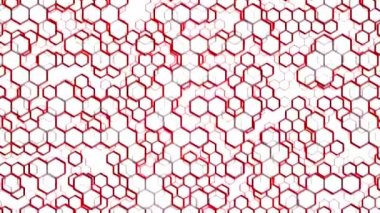 Kaydırma altıgen arka plan animasyon - döngü kırmızı
