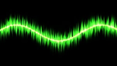 Radyo sinyalleriyle iletilen sağlam sinüs dalga animasyon - döngü yeşil
