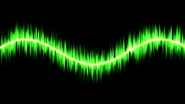 Dźwięk audio fali sinusoidalnej animacji - Loop zielony — Wideo stockowe