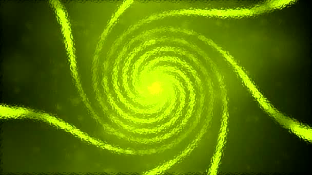 Abstracto espiral de partículas remolino - Lazo de cal amarillo — Vídeos de Stock