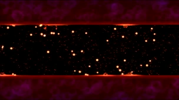 Абстрактные анимированные звезды и огни - Loop Red — стоковое видео