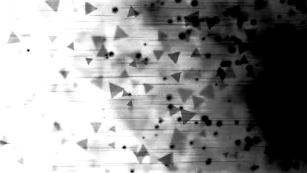 Монохромний трикутник Фонова анімація частинок петля — стокове відео