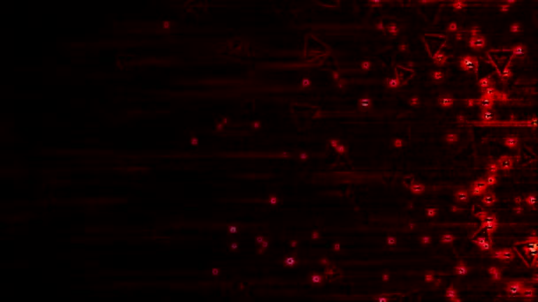Animação de fundo de partículas de triângulo abstrato - Loop Red — Vídeo de Stock