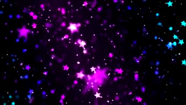 Yıldız parçacık arka plan - döngü mor — Stok video