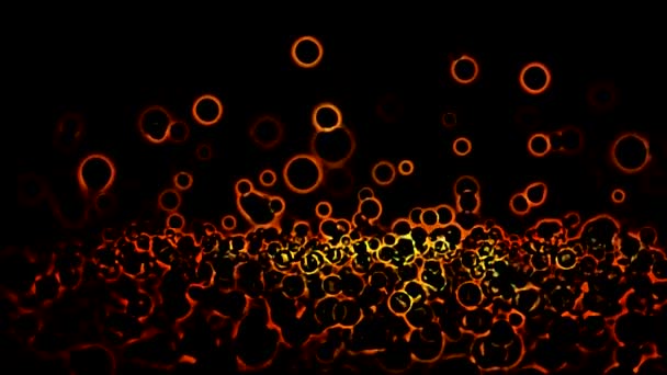 Abstracte cirkel vormen achtergrond - lus vurige oranje — Stockvideo