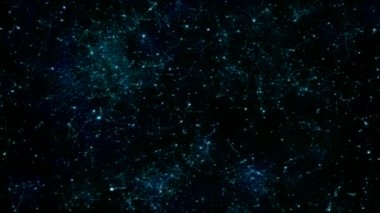 Bağlı yıldız ve alan animasyon - döngü mavi