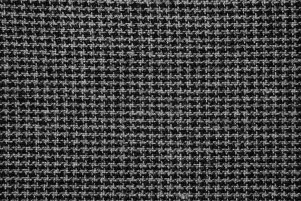 Close up de pano de tweed xadrez monocromático abstrato pano — Fotografia de Stock