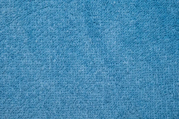 Tüylü mavi pamuklu havlunun makro görüntüsü