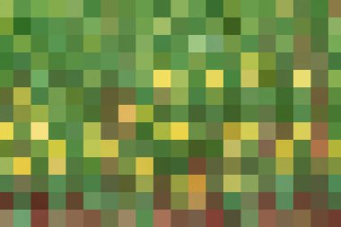 Açık sarı, yeşil ve kahverengi piksel dokusu.