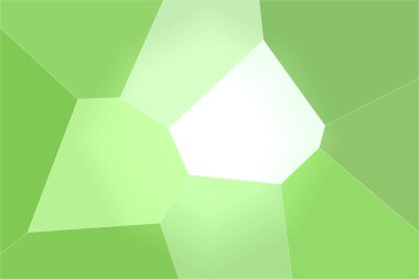 Yeşil mozaik arka planda parlayan beyaz bir parçacık. Büyük parçalar