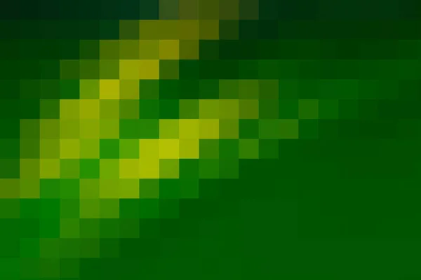 Diagonal light yellow pixel squares on green backdrop. Copy-space — Stock Photo, Image
