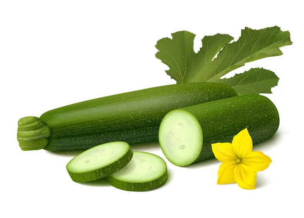 Beyaz arkaplanda yeşil kabak