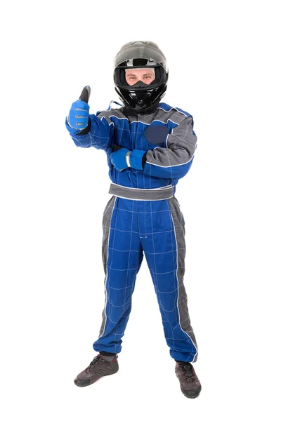 Racing driver wearing helmet — Stock Photo, Image