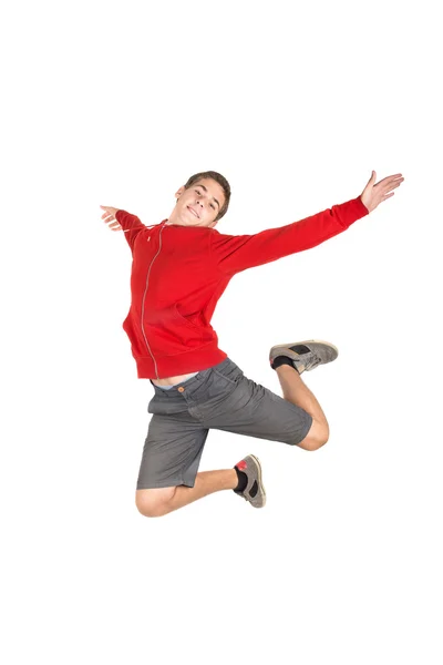 Jumping happy young boy — Stock Photo, Image