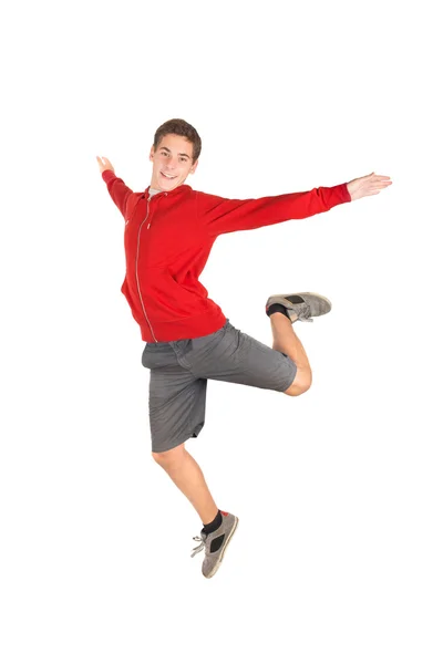 Jumping happy young boy — Stock Photo, Image