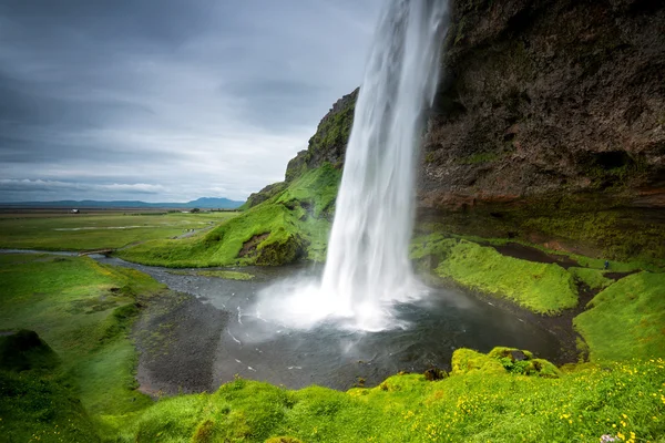 冰岛的 Seljalandsfoss 瀑布 — 图库照片
