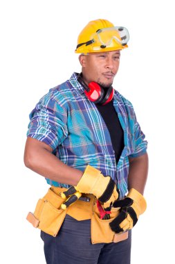 İnşaat işçisi adam araçları ile