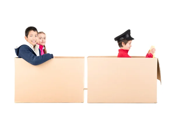 Children playing VIP limousine — Stock Photo, Image