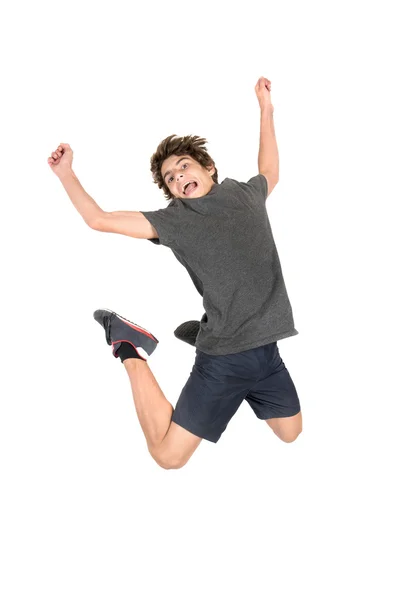 Jumping teenage boy — Stock Photo, Image