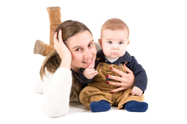 Moeder en baby zoon — Stockfoto