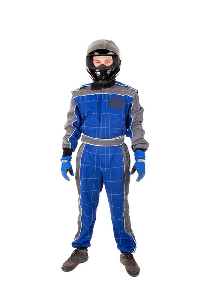 Гонщик в шлеме
