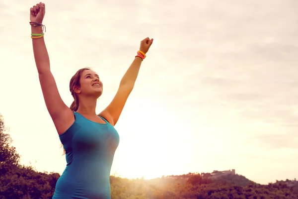 Young girl runner — Stock Photo, Image