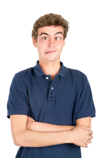 Teenager boy crazy face — Stock Photo, Image