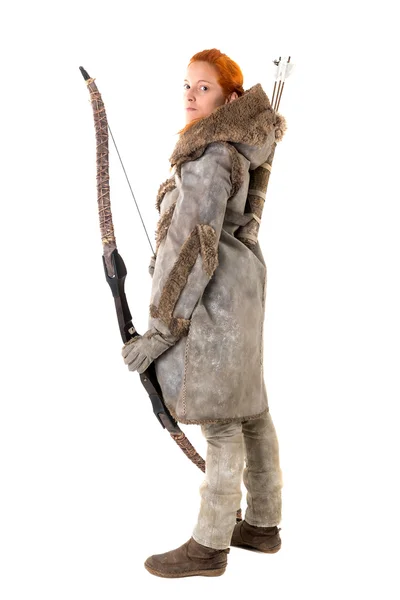 Meisje archer met strik — Stockfoto