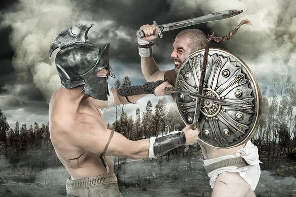 Gladiadores Guerreros Hombres — Foto de Stock