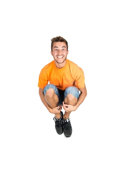 Jumping teenage boy — Stock Photo, Image