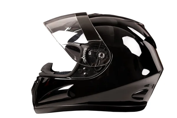 Capacete motorista preto — Fotografia de Stock