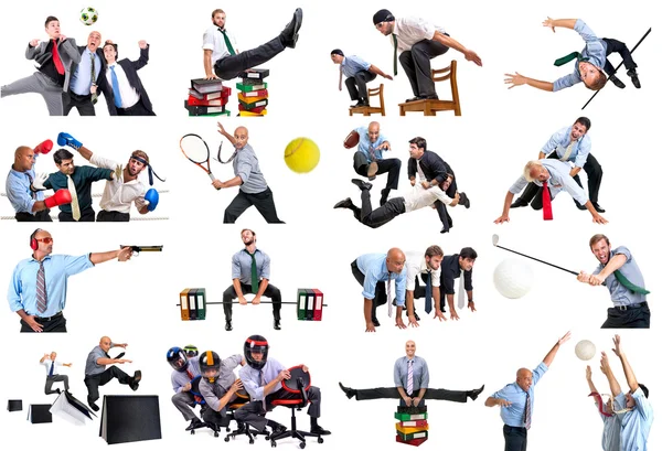 Set of business people doing sports — Stock Photo, Image