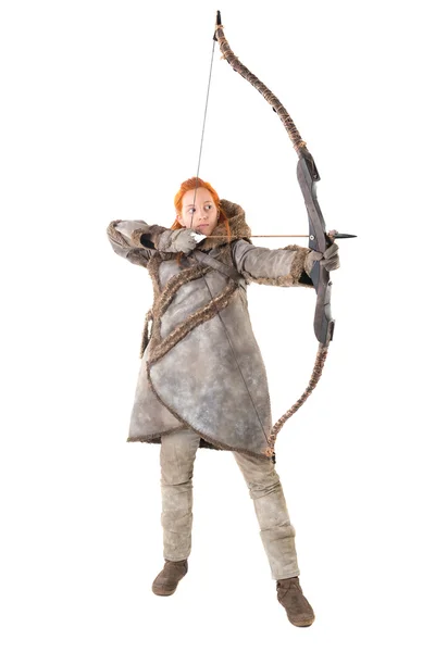 Meisje archer met strik — Stockfoto