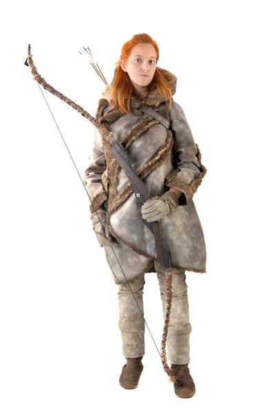 Archer dívka s lukem — Stock fotografie