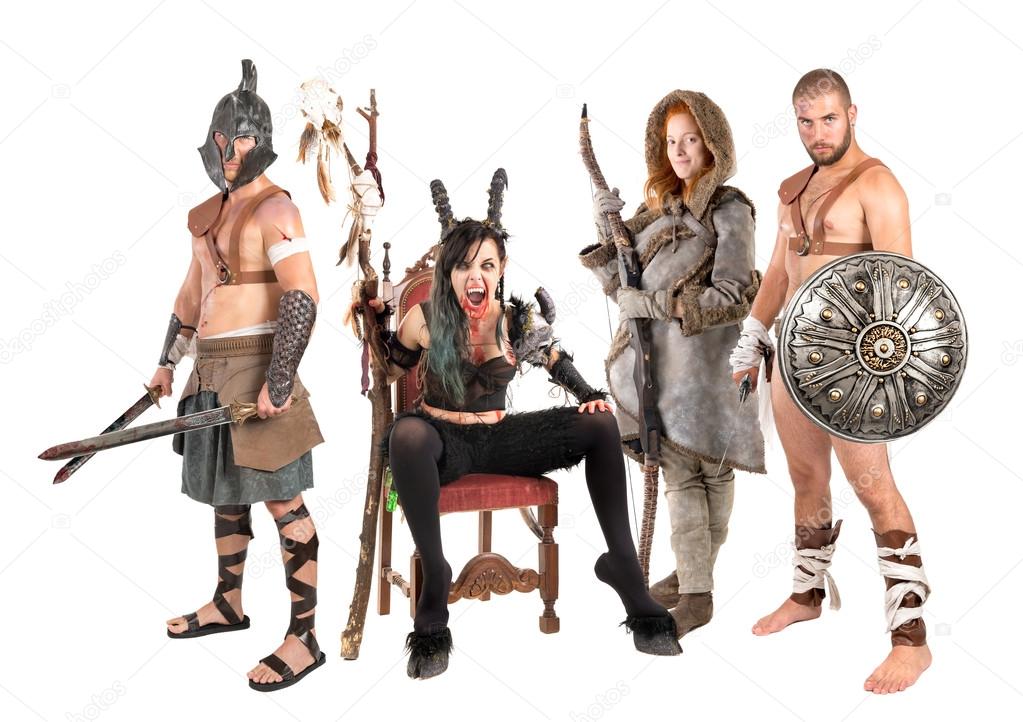 group of people in fantasy costumes