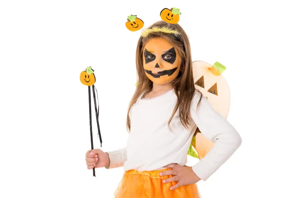 Meisje in Halloween kostuum — Stockfoto