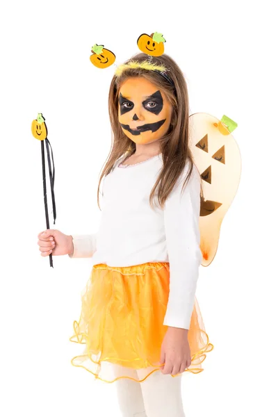 Meisje in Halloween kostuum — Stockfoto