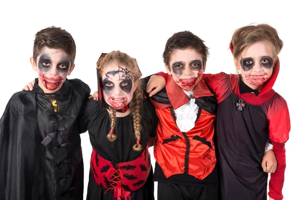 Kinderen in Halloween kostuums — Stockfoto